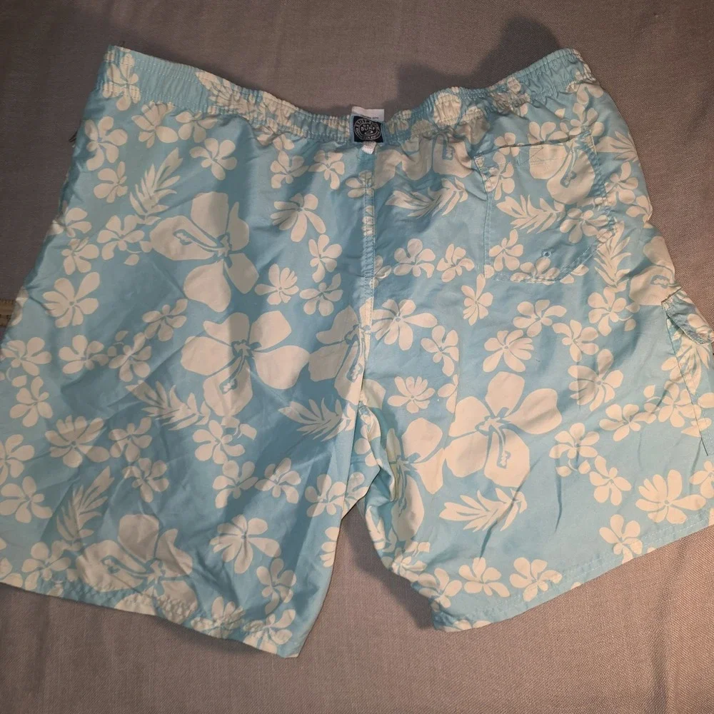 Exist Men's Swim Trunks Board Shorts Size XXL Cargo Drawstring Floral Pattern